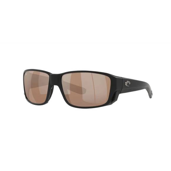 NEW COSTA DEL MAR men's tuna alley pro sunglasses in black/polarized copper silv